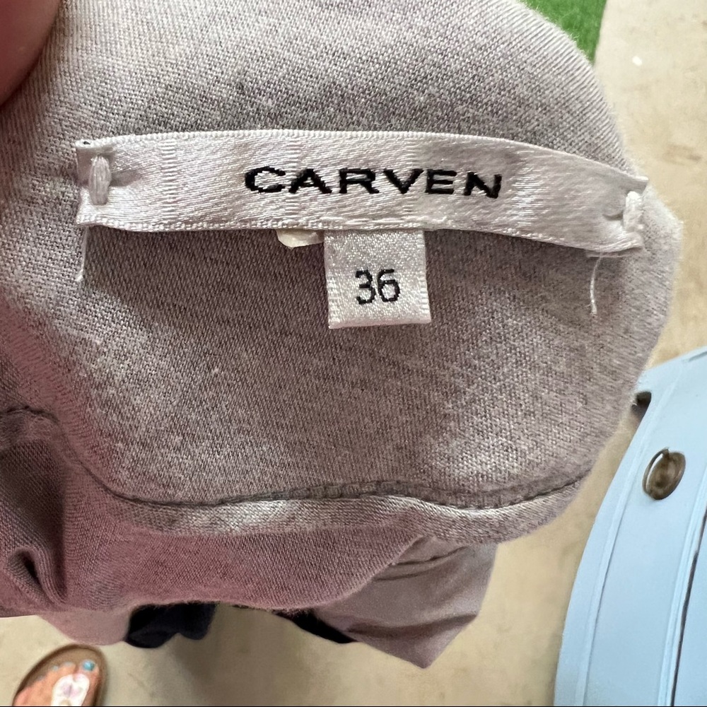 CARVEN Gray and Navy Quiet Luxury Color Block Cotton Dress, FR 36/US 4 - Picture 12 of 15